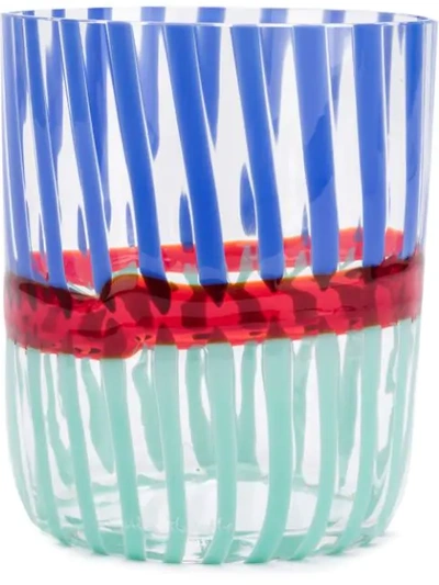 Carlo Moretti Patterned Stripe Glass In Blue