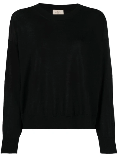 Altea Lightweight Knitted Top In Black