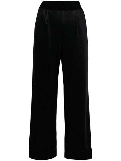 Altea Velvet Wide-leg Trousers In Black