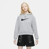 Nike Women's Sportswear Swoosh Hoodie In Dark Grey Heather/black