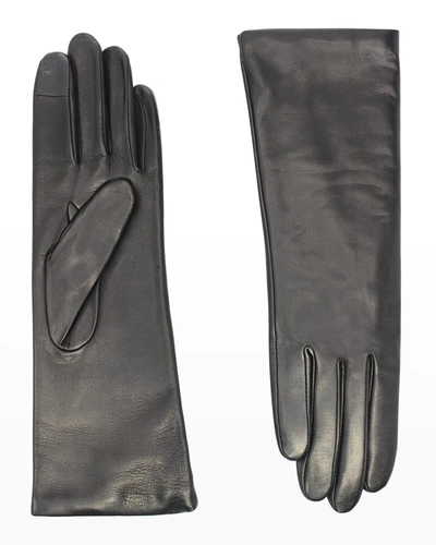 Agnelle Christina Napa Leather Gloves In Black