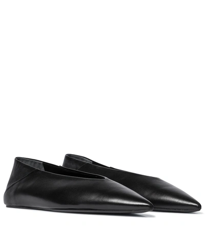 Jil Sander Pointed-toe Ballerina Shoes In Black