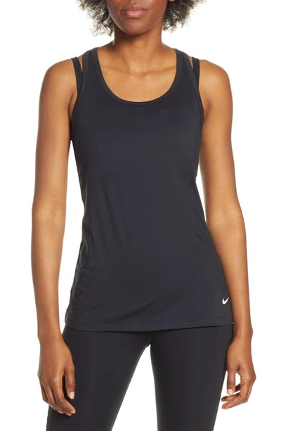 Nike Get Fit Dri-fit Tank In Black/ White