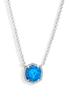 Kendra Scott Davie Pendant Necklace In Rhodium Royal Blue Opal