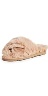 Sam Edelman Women's Jeane Fluffy Crisscross Slippers Women's Shoes In Camel