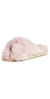 Sam Edelman Women's Jeane Fluffy Crisscross Slippers Women's Shoes In Deep Rose