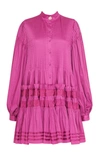 Aje Run Free Smocked Cotton Dress In Pink