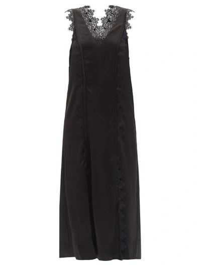 Aje Women's Veil Lace-trimmed Satin Dress In Black