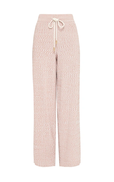 Aje Women's Jessa Drawstring Knit Straight-leg Pants In Pink