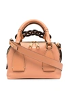 Chloé Small Daria Leather Day Bag In Orange