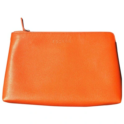Pre-owned Escada Leather Wallet In Orange