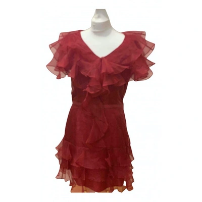 Pre-owned Rachel Zoe Silk Mid-length Dress In Red