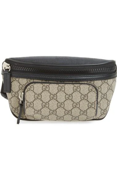Gucci Supreme Canvas Belt Bag In Beige/ Black