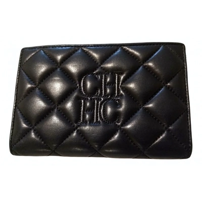 Pre-owned Carolina Herrera Leather Wallet In Black
