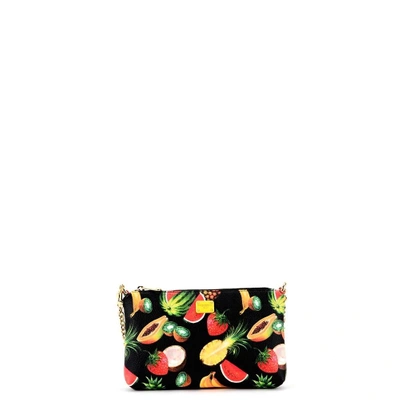 Dolce & Gabbana Black Tropical Print Micro Bag