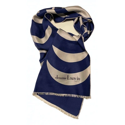 Pre-owned Lanvin Navy Silk Scarf