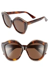 Gucci 52mm Cat Eye Sunglasses In Havana/ Brown