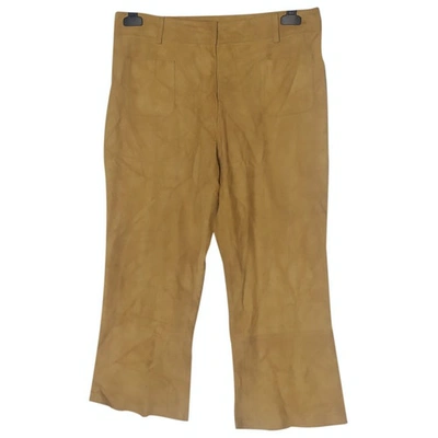 Pre-owned Dolce & Gabbana Leather Short Pants In Camel