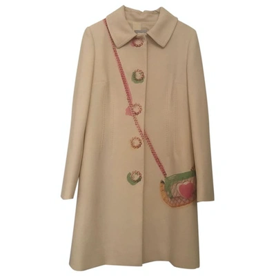 Pre-owned Moschino Cheap And Chic Wool Coat In Beige
