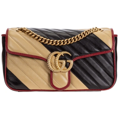 Gucci Women's Leather Shoulder Bag Gg Marmont Piccola In Multi