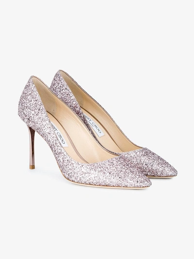 Jimmy Choo Rose Romy 85 Glitter Pumps In Pink & Purple