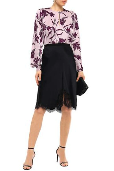 Equipment Delainey Floral-print Silk-satin Blouse In Baby Pink