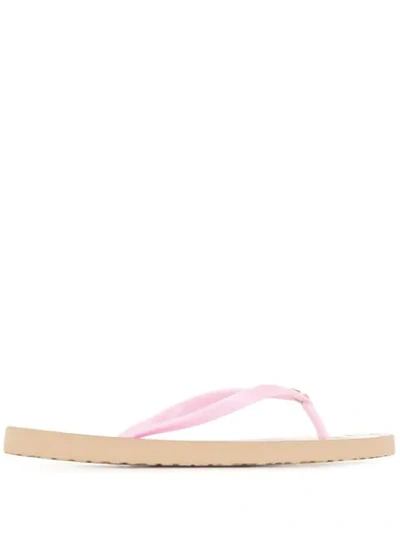 Tory Burch Floral-print Thin Strap Flip Flops In Pink