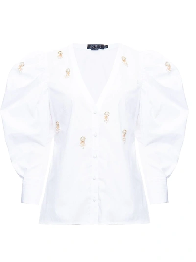 Patbo Pearl Beaded Blouse In White