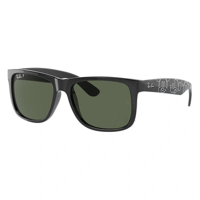 Ray Ban Rb4165 Justin Mickey D20 Sunglasses Mickey Mouse Texture Frame Grey Lenses Polarized 54-16