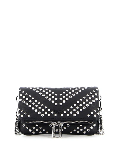 Zadig & Voltaire Rock Nano Arrow Studded Crossbody In Black