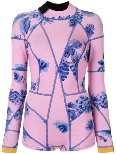 Cynthia Rowley Bowie Floral Wetsuit In Pink