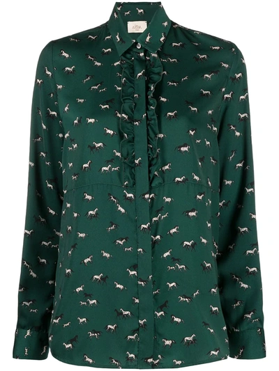 Altea Horse-print Shirt In Green