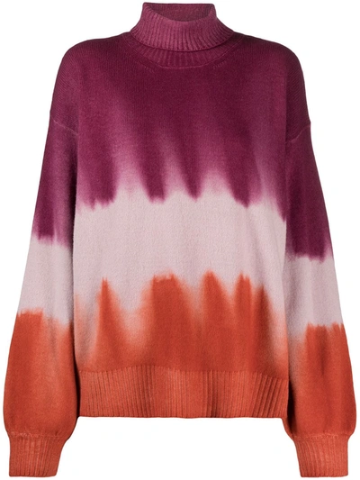 Altea Tie-dye Knitted Jumper In Purple