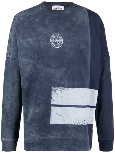 Stone Island Dust One Long-sleeved T-shirt In Blue