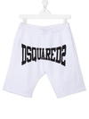 Dsquared2 Kids' Contrasting Print Bermuda Shorts In White