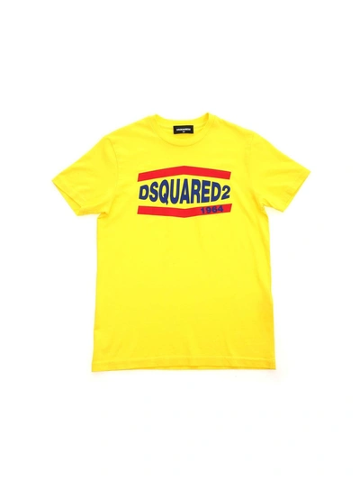 Dsquared2 Kids' Contrasting Print T-shirt In Yellow