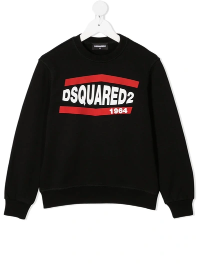 Dsquared2 Kids' Black Sweatshirt For Boy With Logo