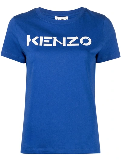 Kenzo Logo Print Short-sleeve T-shirt In Blue,white