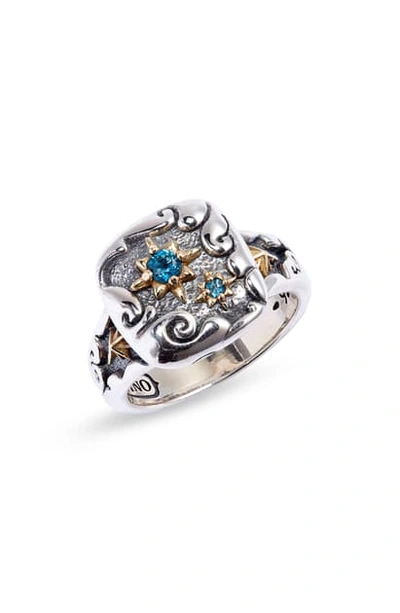 Konstantino Angelic London Blue Epiphany Ring In Silver/ Blue Topaz