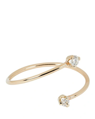 Zoë Chicco Open Bypass Diamond Stacking Ring In Gold