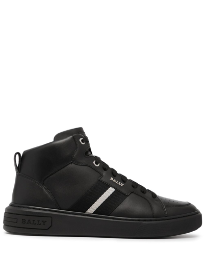Bally Myles High-top Leather Sneakers In Black