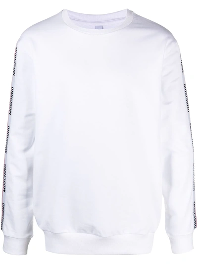 Moschino Logo-tape Lounge Sweatshirt In White