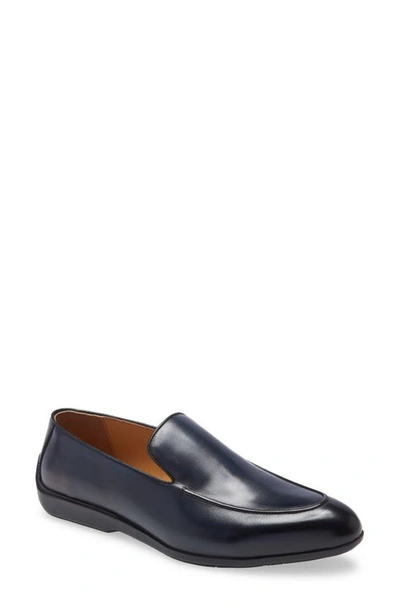 Ike Behar Alex Hybrid Pointed Toe Loafer In Navy Leather