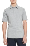 Theory Relaxed Fit Cotton Polo In Birch Ivory Poseidon