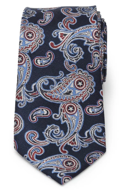 Cufflinks, Inc Captain America Paisley Silk Tie In Navy