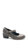 Halsa Footwear Mia Mary Jane In Dark Grey Leather