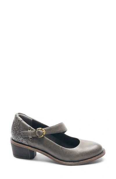 Halsa Footwear Mia Mary Jane In Dark Grey Leather