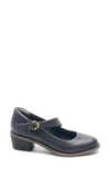 Halsa Footwear Mia Mary Jane In Navy Leather