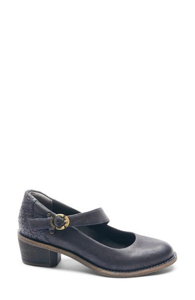 Halsa Footwear Mia Mary Jane In Navy Leather