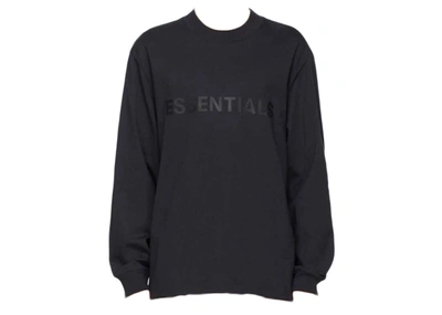 Pre-owned Fear Of God  Essentials X Ssense Boxy Long Sleeve T-shirt Applique Logo Dark Navy